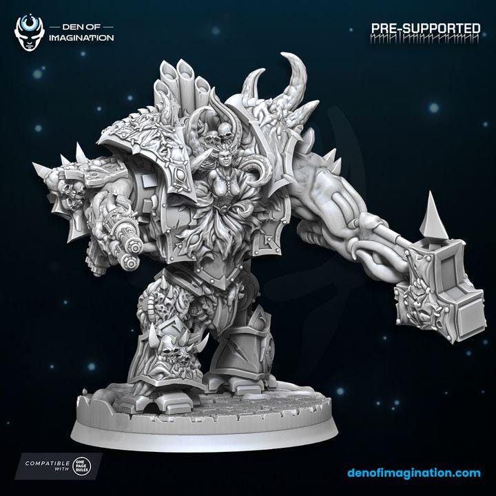 Chaos Juggernaut of Excess Miniature - Chaos of Excess - Wildmesh - Tabletop Wargaming for Grimdark | Alternative  | OPR Sci-Fi