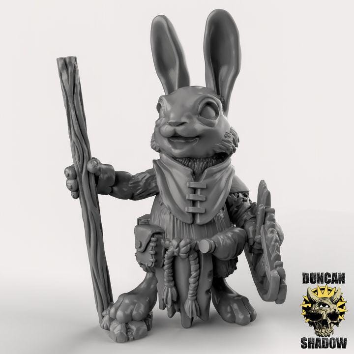 Rabbit Folk Farmers | Duncan Shadow | PathFinder | Mini | Tabletop Wargaming | Dungeons and Dragons | Resin | Fantasy | RPG