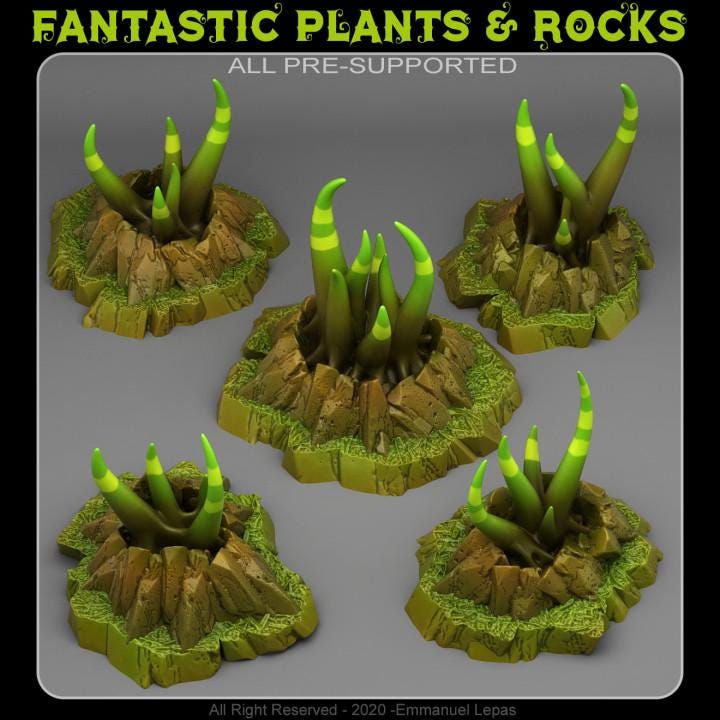 Mystic Tentacle Plants Wargaming Terrain Objectives | Fantastic Plants and Rocks | PathFinder | Mini | Dungeons and Dragons | Fantasy | RPG