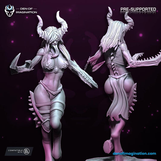Chaos Demon - Succubus Reborn - Miniatures - NEW Wildmesh release March 25 Tabletop Wargaming for Grimdark | OPR | Sci-fi