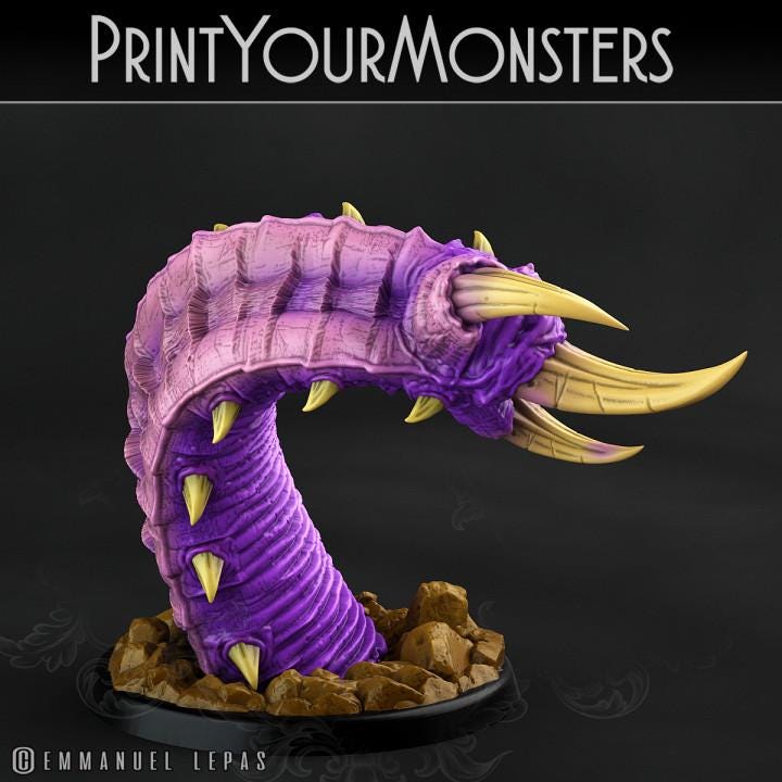 Purple Worm x3 | Fantasy | Print your Monster