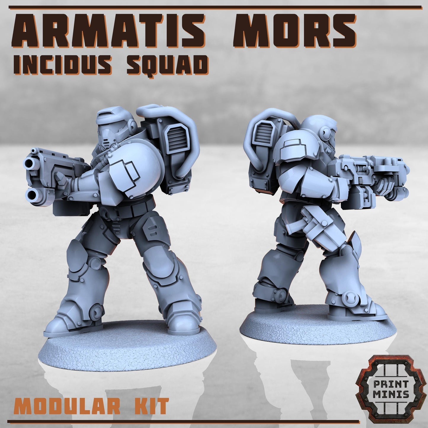 Armatis Mors Warriors Incidus Squad - Print Minis - Tabletop Wargaming Miniature for Grimdark | OPR | Sci-fi