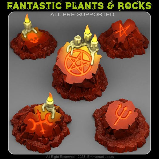 Occult Sacrifice Stones Wargaming Terrain Objectives | Fantastic Plants and Rocks | PathFinder | Mini | Dungeons and Dragons | Fantasy | RPG