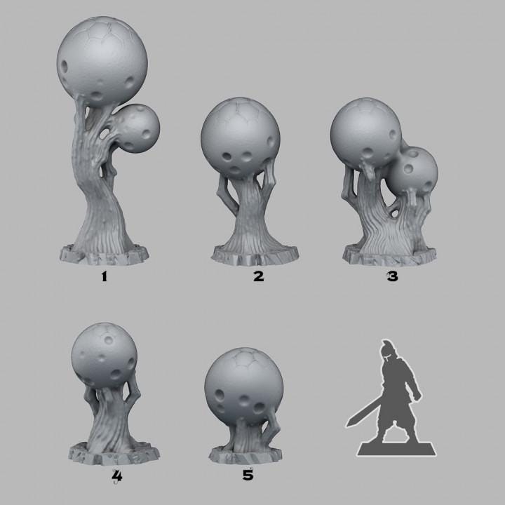 Alien Eggs Wargaming Terrain Objectives | Fantastic Plants and Rocks | PathFinder | Mini | Dungeons and Dragons | Fantasy | RPG