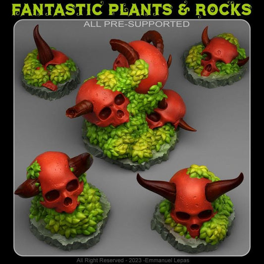 Bloody Skulls  Wargaming Scatter Terrain Objectives | Fantastic Plants and Rocks | PathFinder | Mini | Dungeons and Dragons | Fantasy