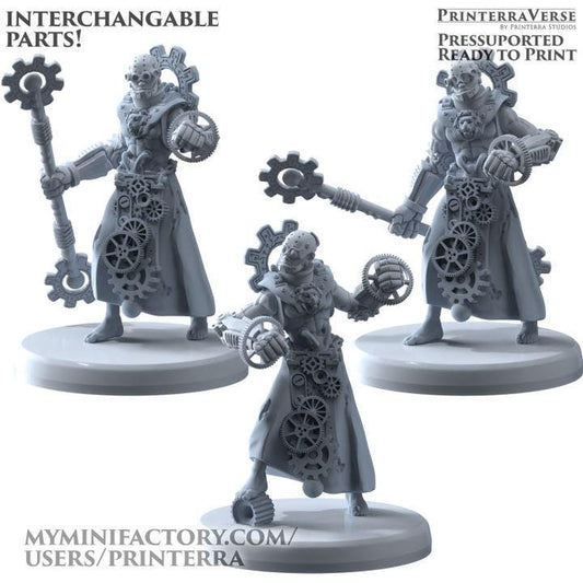 Mechanic Priest - Romanus - Printerra Studios - Tabletop Wargaming Miniature for Grimdark | OPR | Sci-fi