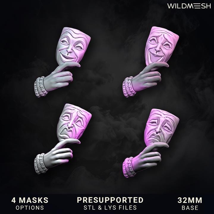 Chaos Demon Princess / Succubus Masque Chaos Excess - Visage Thief - NEW Wildmesh release June 25 Tabletop Wargaming for Grimdark OPR Sci-fi