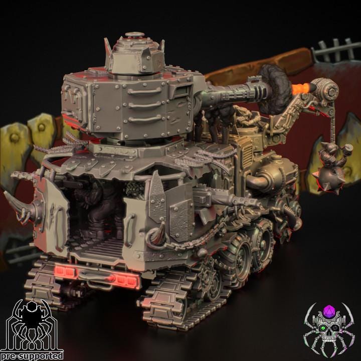 Orkz Heavy Armoured War Wagon • 32mm Grimdark Ork Miniatures Set for Sci-Fi Wargames & TTRPG | Eight Legs Miniatures mini