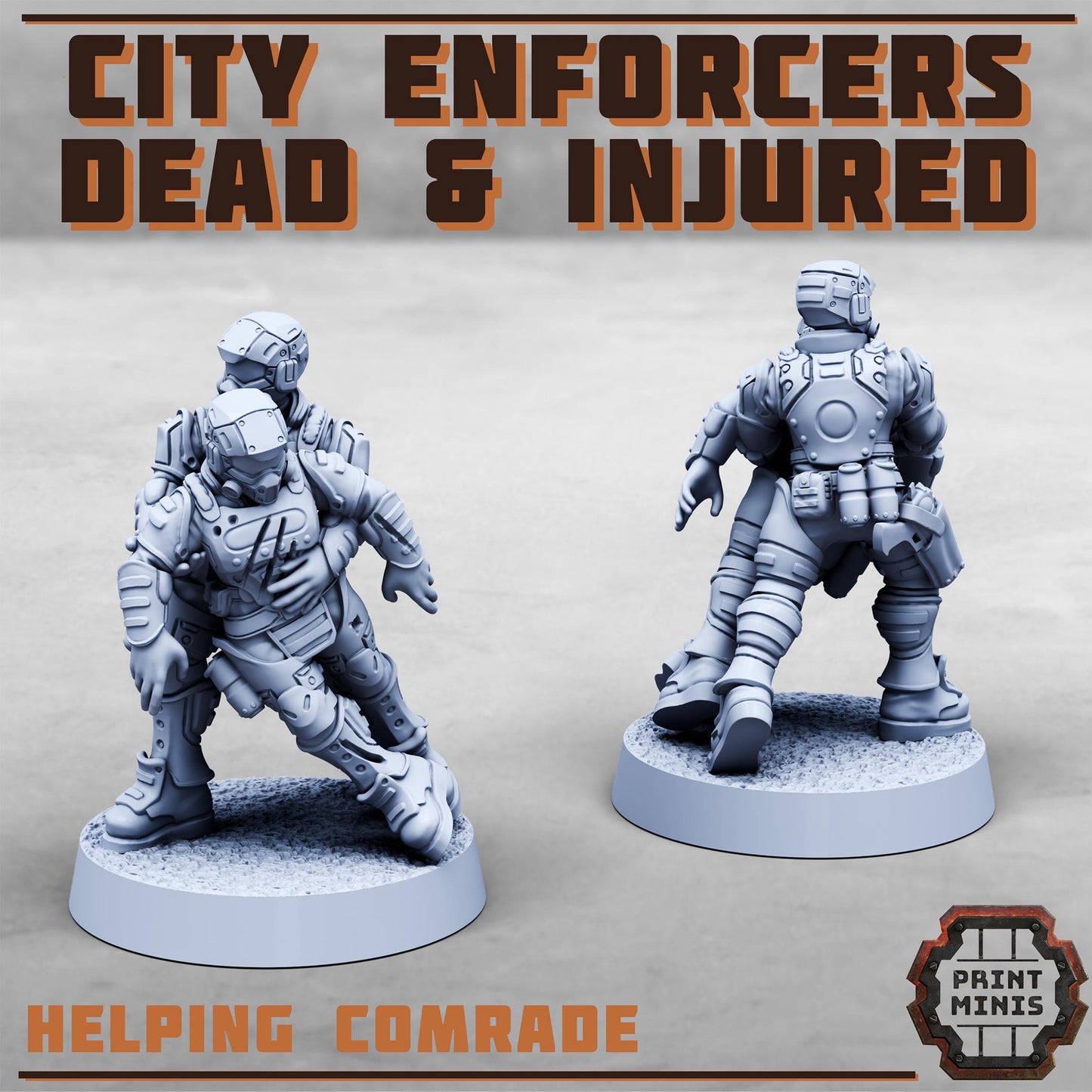 City Watch Enforcers - Dead and Injured Kit - Print Minis - Tabletop Wargaming Miniature for Grimdark | OPR | Sci-fi