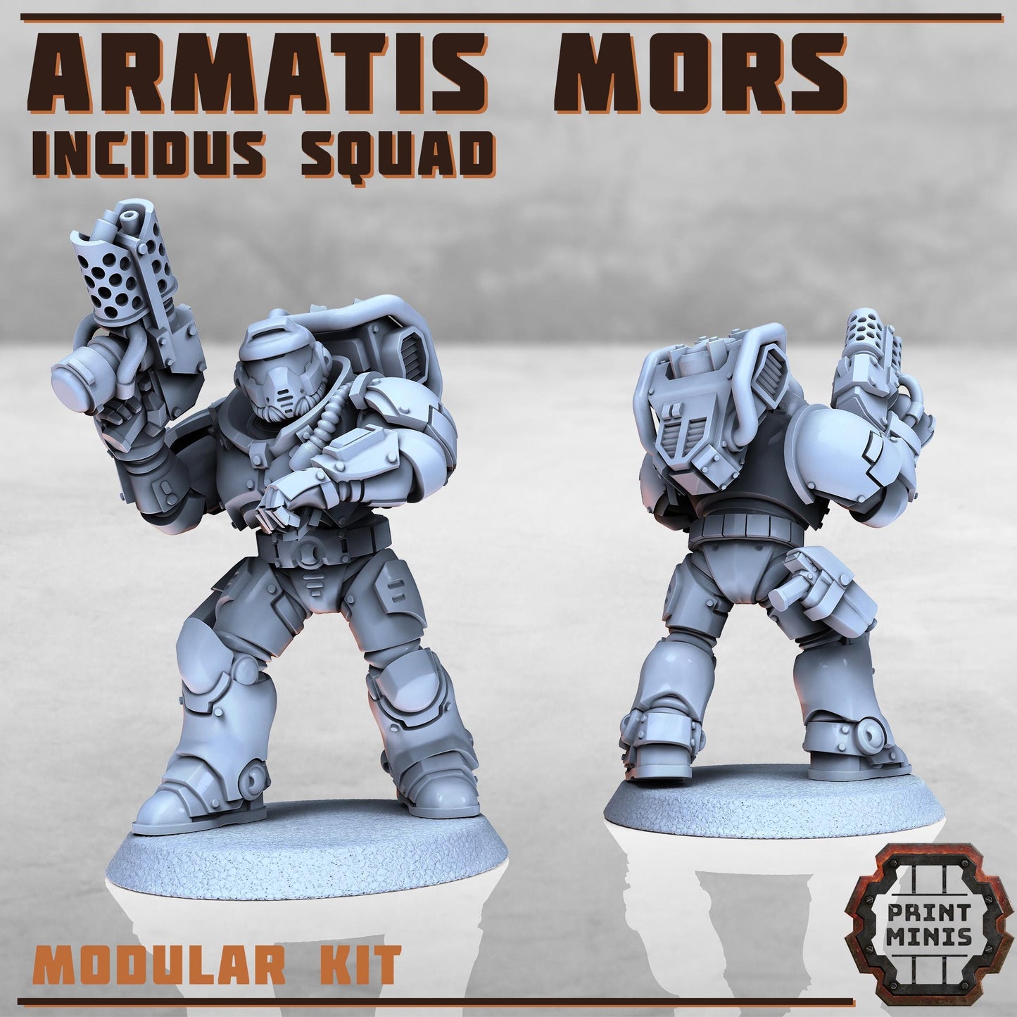 Armatis Mors Warriors Incidus Squad - Print Minis - Tabletop Wargaming Miniature for Grimdark | OPR | Sci-fi