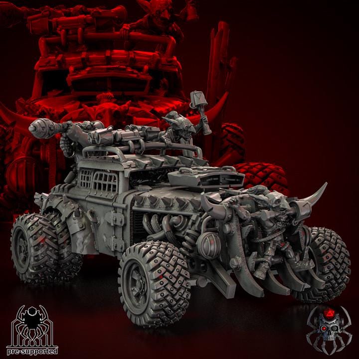 Orks Hot Truck  • 32mm Grimdark Ork Miniature Set for Sci-Fi Wargames & TTRPG | Eight Legs Miniatures mini