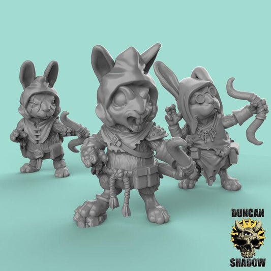 Rabbit Folk with Bows | Duncan Shadow | PathFinder | Mini | Tabletop Wargaming | Dungeons and Dragons | Resin | Fantasy | RPG