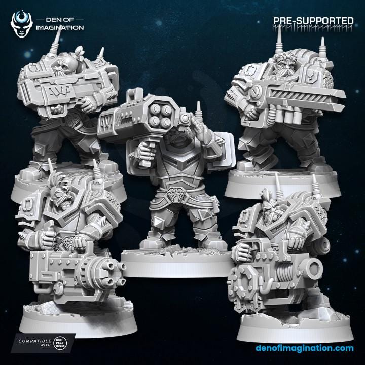 Space Dwarfs Miniatures - Kazaroth Empire Prospectors - Wildmesh - Tabletop Wargaming for Grimdark | Alternative | OPR Sci-Fi mini