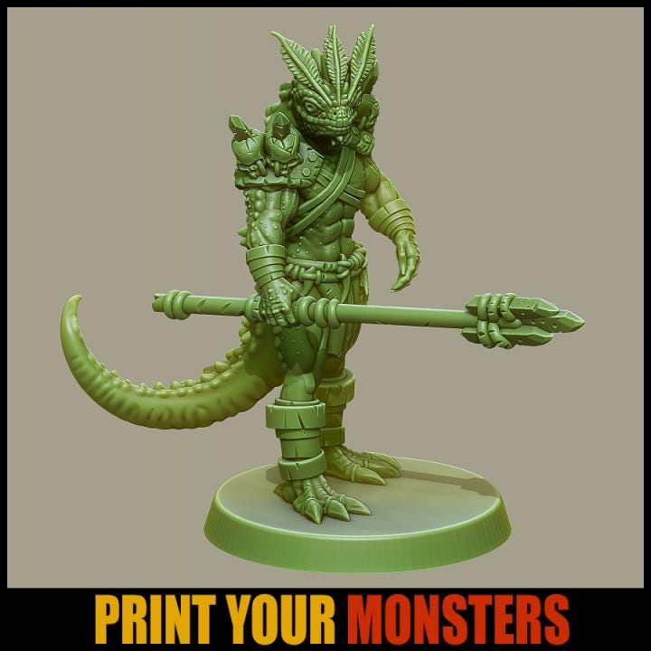 Lizardmen Guardians | Fantasy | Print your Monster | PathFinder | Mini | Tabletop Wargaming | Dungeons and Dragons | Resin | Fantasy | RPG |