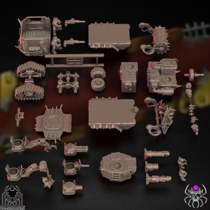 Orkz Heavy Armoured War Wagon • 32mm Grimdark Ork Miniatures Set for Sci-Fi Wargames & TTRPG | Eight Legs Miniatures mini