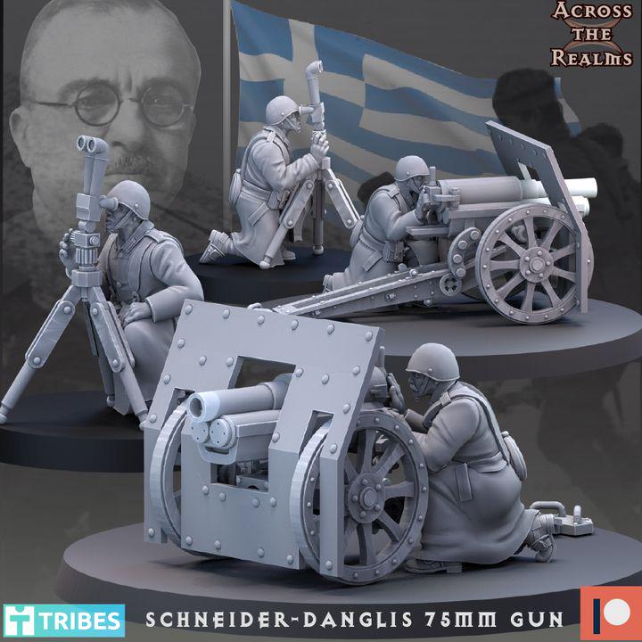 Schneider-Danglis 75mm Gun - Tabletop Wargaming Miniature for Grimdark | OPR | Sci-fi