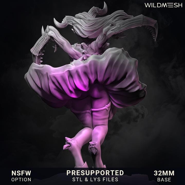 Chaos Demon Princess / Succubus Masque Chaos Excess - Visage Thief - NEW Wildmesh release June 25 Tabletop Wargaming for Grimdark OPR Sci-fi