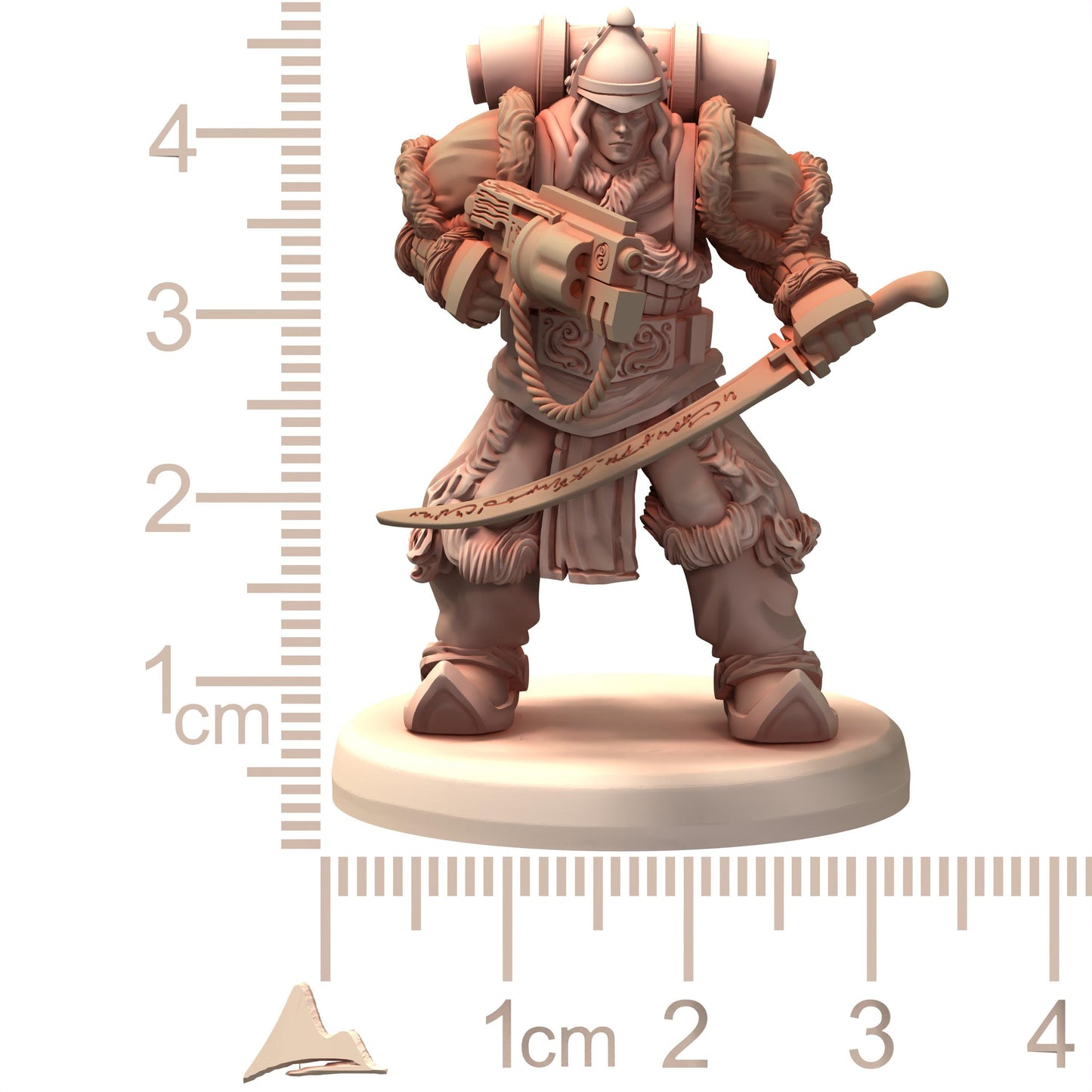 DAIXIYA Scar Mongolian White Sons of Tengri - Printerra Studios - Tabletop Wargaming Miniature for Grimdark OPR Sci-fi