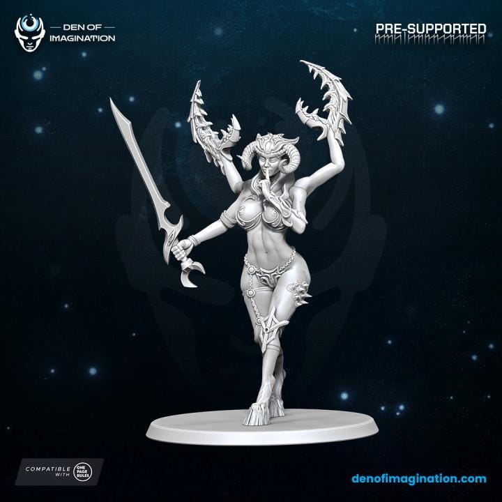 Mysterious Mistress Demon of Excess - Wildmesh - Tabletop Wargaming for Grimdark | Alternative  | OPR Sci-Fi mini