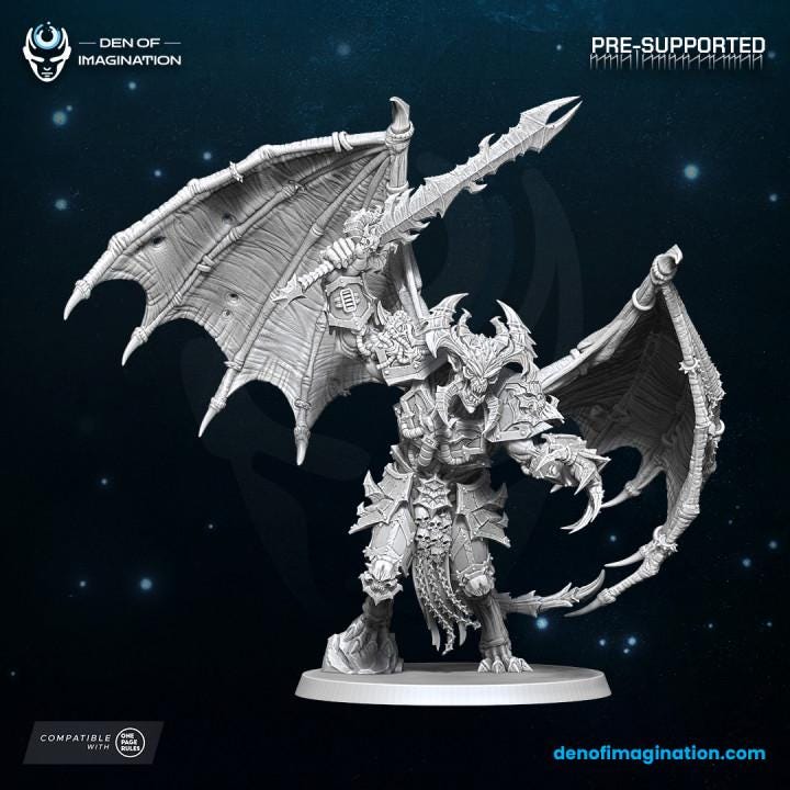Chaos Gladiator Demon Lord 60mm Base - Grimdark Sci-Fi Fantasy Figure for Tabletop Wargaming & Collectibles, Wildmesh