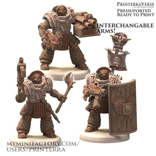 Space Marooning Titan Warriors - Romanus - Printerra Studios - Tabletop Wargaming Miniature for Grimdark | OPR | Sci-fi