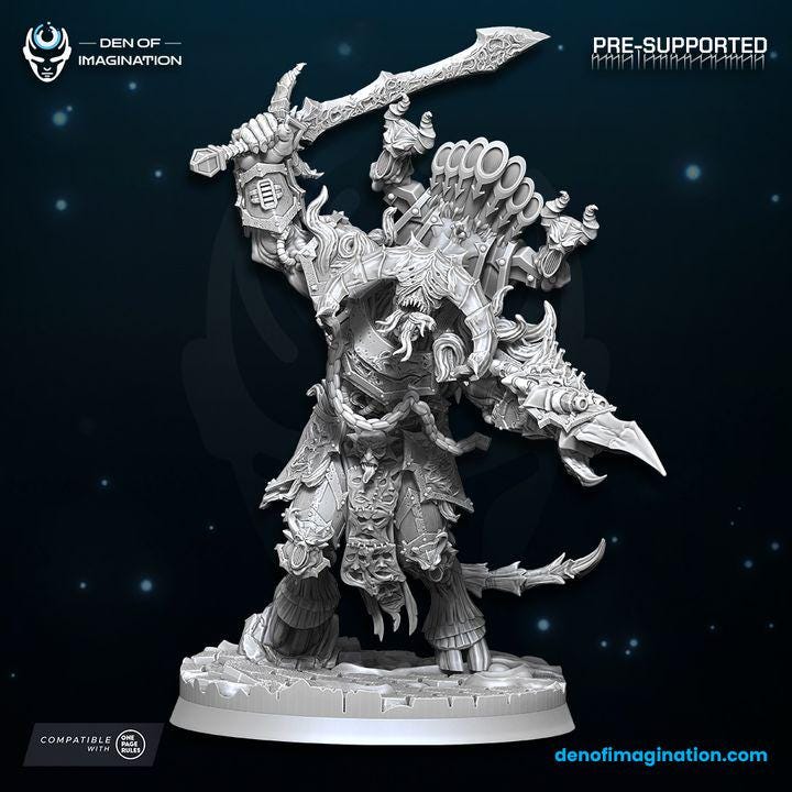 Chaos Demon Prince of Excess 60mm base - Wildmesh - Tabletop Wargaming Grimdark Scifi Fantasy Daemon Grimdark