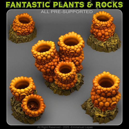 Infernal Chimneys scatter Terrain Objectives Fantastic Plants and Rocks | PathFinder | Mini | Dungeons and Dragons Fantasy Grimdark