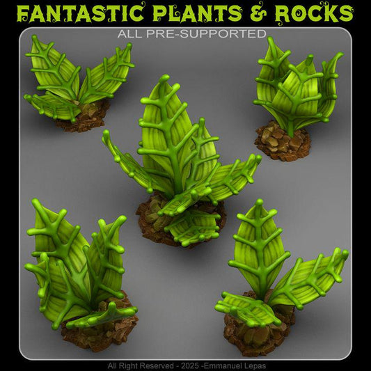 Alien Jungle Plants Wargaming Terrain Objectives | Fantastic Plants and Rocks | PathFinder | Mini | Dungeons and Dragons | Fantasy | RPG