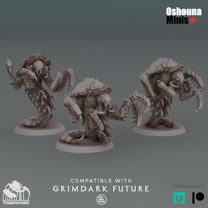 Ravenous Shrimps (1-6) - Deep Hive - Oshounaminis - Tabletop wargaming miniature for Grimdark | OPR | Sci-fi | Alien Bug Proxy