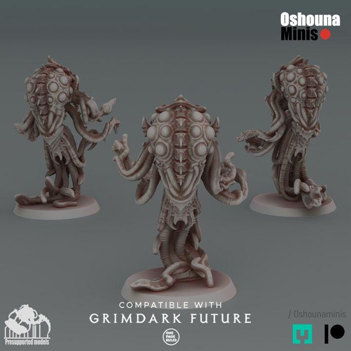 Poisonous JellyFish Miniatures 2.0 (1-6) - February 2025 Release for Tabletop Wargaming, Compatible with GrimDark OPR & Oshounaminis