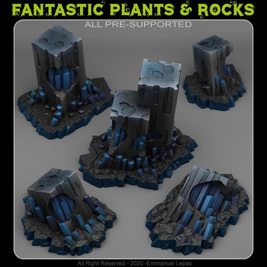 Sci Fi Relics Wargaming Terrain Objectives | Fantastic Plants and Rocks | PathFinder | Mini | Dungeons and Dragons | Fantasy | RPG
