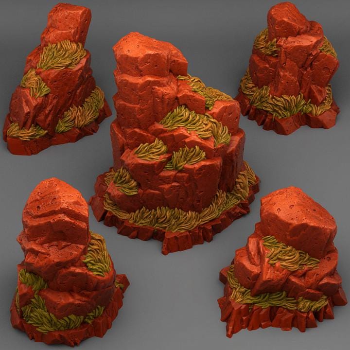 Red Giant Rocks Wargaming Terrain Objectives | Fantastic Plants and Rocks | PathFinder | Mini | Dungeons and Dragons | Fantasy | RPG