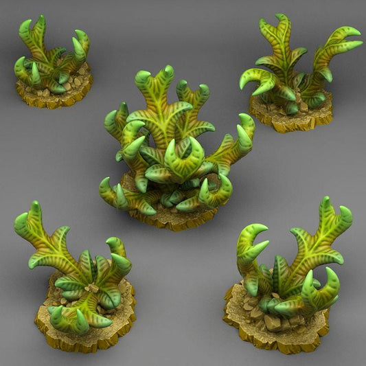 Dangerous Claw Plants Wargaming Terrain Objectives | Fantastic Plants and Rocks | PathFinder | Mini | Dungeons and Dragons | Fantasy | RPG