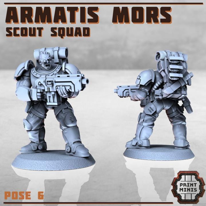 Armatis Mors Scouts Squad - Print Minis - Tabletop Wargaming Miniature for Grimdark | OPR | Sci-fi
