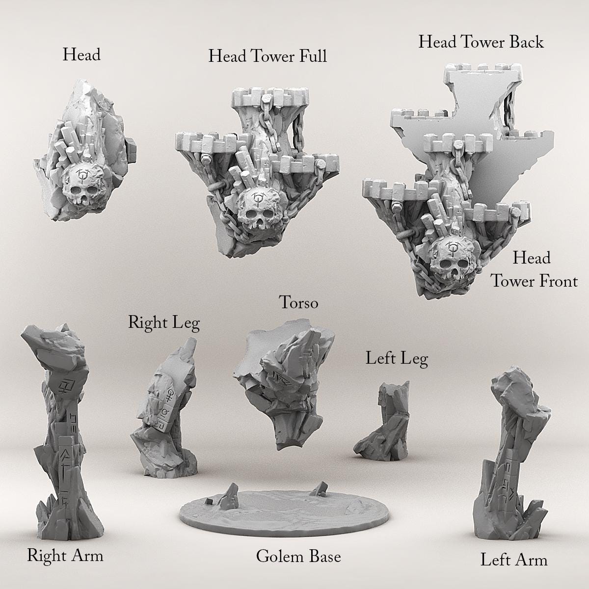 Desert Golem Print your Monster | PathFinder | Mini | Tabletop Wargaming | Dungeons and Dragons | Resin | Fantasy | RPG