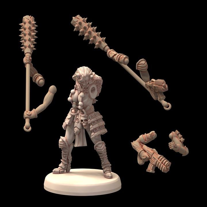 CyberOnis Space Oni Female Samurai Scifi Infinite TechnoPunk - Printerra Studios - Tabletop Wargaming Miniature for Grimdark | OPR | Sci-fi