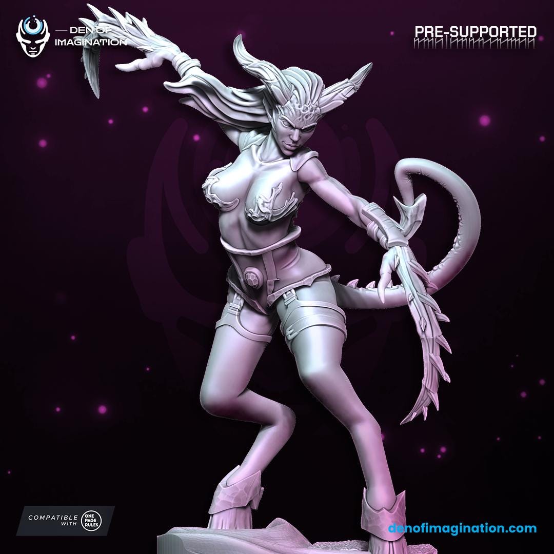 Chaos Demon - Succubus Reborn - Miniatures - NEW Wildmesh release March 25 Tabletop Wargaming for Grimdark | OPR | Sci-fi