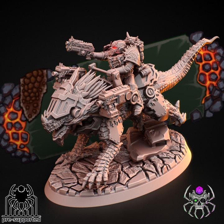 Flame Lizards Dragon Riders Squad - Sci-Fi Wargames & TTRPG | Eight Legs Miniatures mini