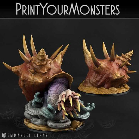 Assassin Octopus and Crown of Thorns Shell | Print your Monster | Mini | Tabletop Wargaming | Dungeons and Dragons | Resin | Fantasy | RPG |