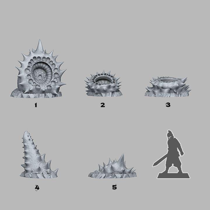 Carnivorous Husk Spikes Scatter Terrain Objectives - Fantastic Plants and Rocks | PathFinder | Mini | Dungeons and Dragons Fantasy Grimdark