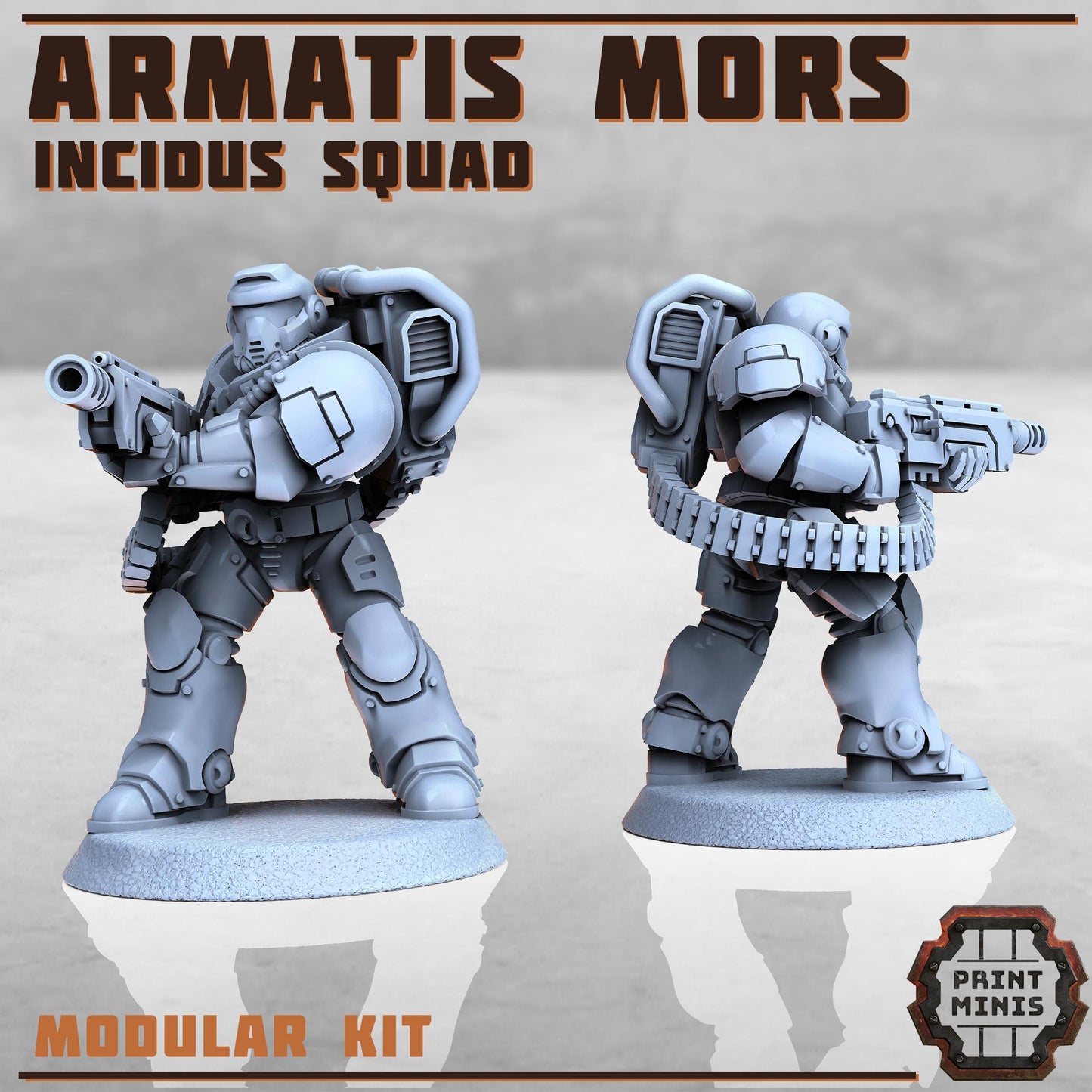 Armatis Mors Warriors Incidus Squad - Print Minis - Tabletop Wargaming Miniature for Grimdark | OPR | Sci-fi