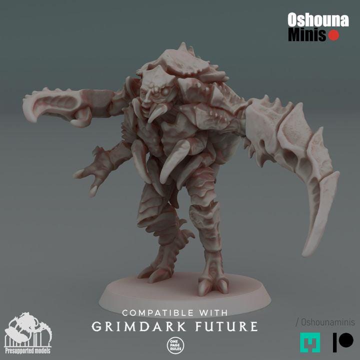 Crab Cult Hardshell Infected - Oshounaminis - July 25 New Release Tabletop wargaming miniature for Grimdark | OPR | Sci-fi | Alien Bug Proxy
