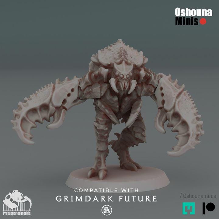 Crab Cult Hardshell Infected - Oshounaminis - July 25 New Release Tabletop wargaming miniature for Grimdark | OPR | Sci-fi | Alien Bug Proxy
