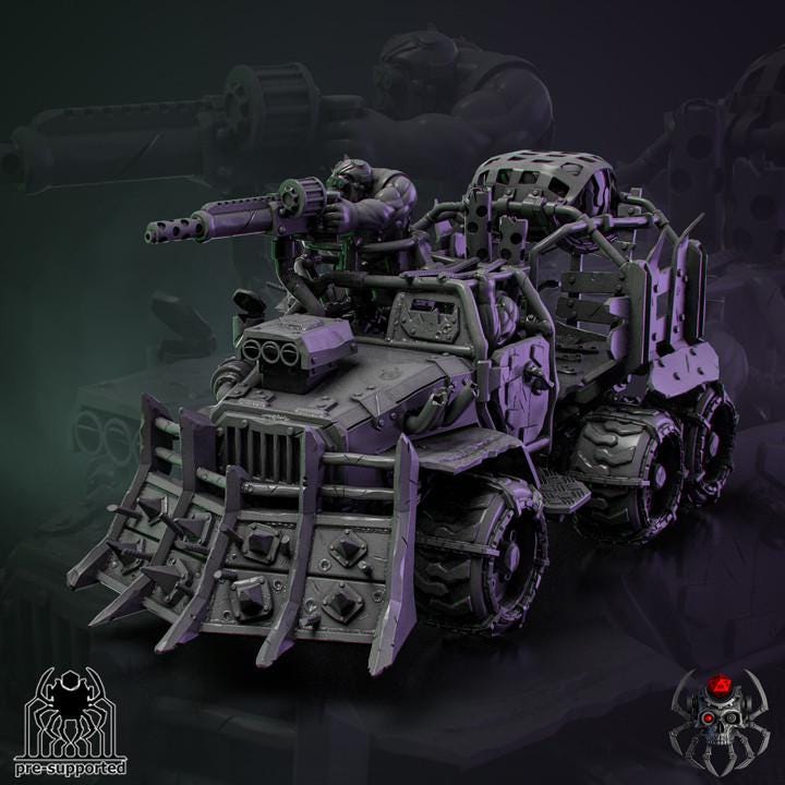 Ork War Truck • 32mm Grimdark Ork Miniature Set for Sci-Fi Wargames & TTRPG | Eight Legs Miniatures mini