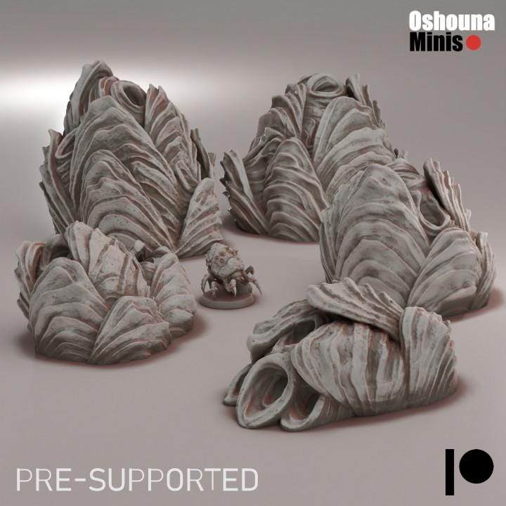 Terrain Deep Hive Bug Nests - Oshounaminis - Tabletop wargaming miniature for Grimdark | OPR | Sci-fi | Alien | Bug | Resin 3D Printed