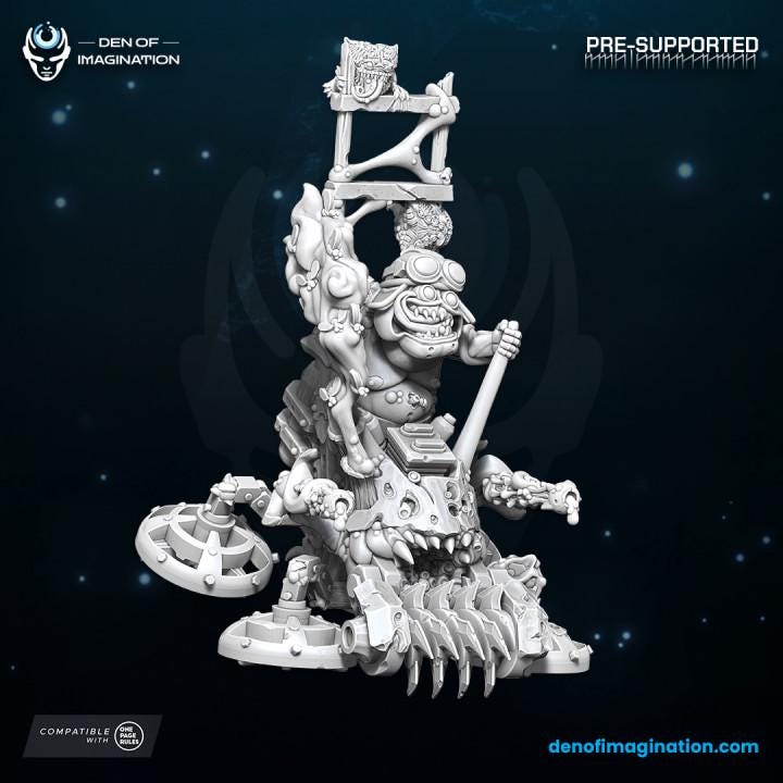 Chaos Lawnmower and Drone - Miniature - WildMesh - Tabletop Wargaming for Grimdark | Alternative  | OPR Sci-Fi mini