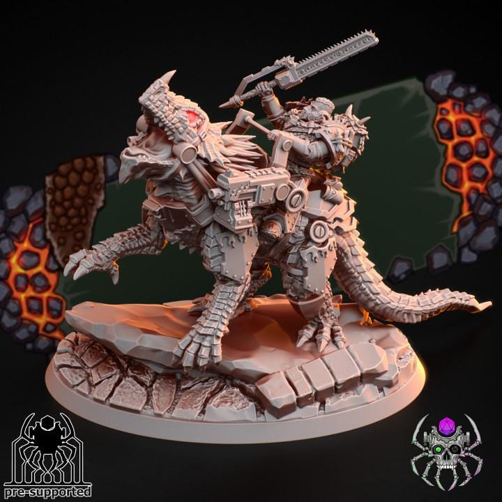 Flame Lizards Dragon Riders Squad - Sci-Fi Wargames & TTRPG | Eight Legs Miniatures mini