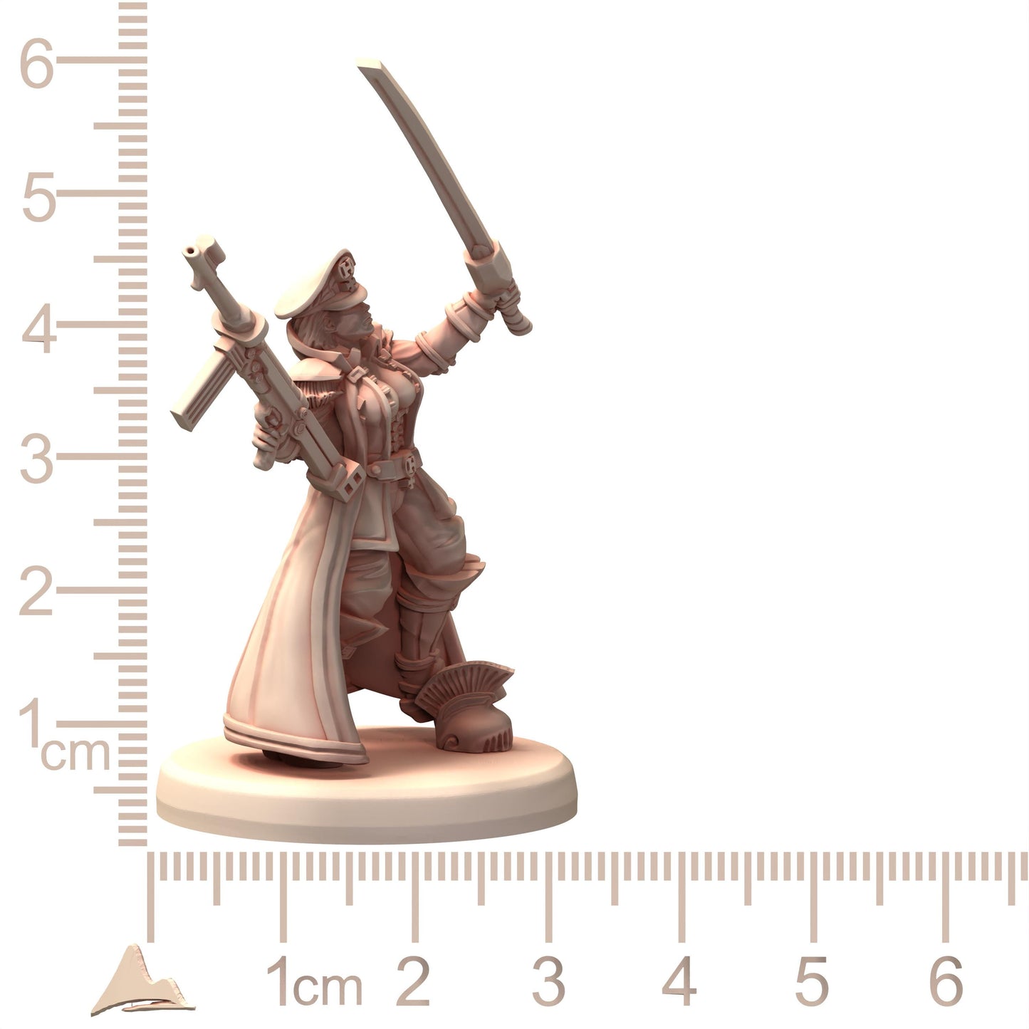 MILITARIA Herrschaft Soldatin Female Army with Gattling and Flamethrower - Printerra - Tabletop Wargaming Miniature for Grimdark OPR Sci-fi