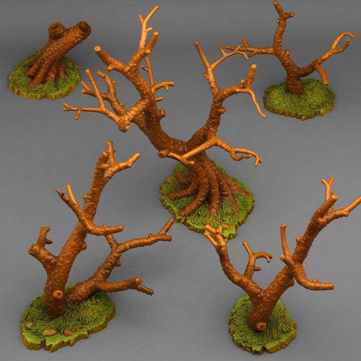Dead Trees Wargaming Scatter Terrain Objectives | Fantastic Plants and Rocks | PathFinder | Mini | Dungeons and Dragons | Fantasy