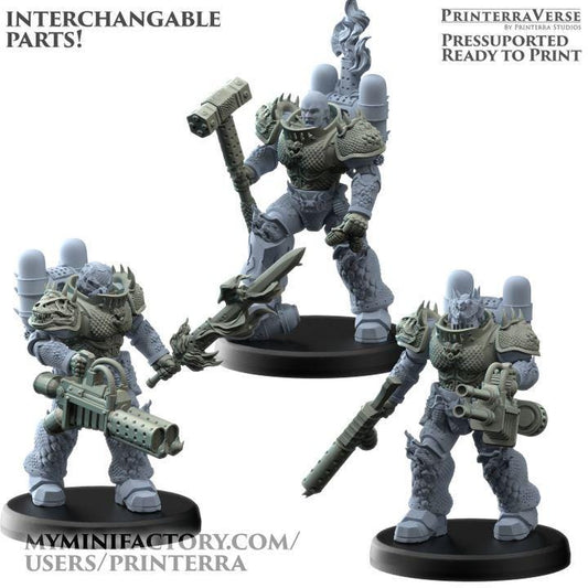 Salamander Dragon Slayer  - Alphaya - Printerra Studios - Tabletop Wargaming Miniature for Grimdark | OPR | Sci-fi